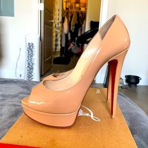 Authentic Christian Louboutin peep toe heels size 38 1/2